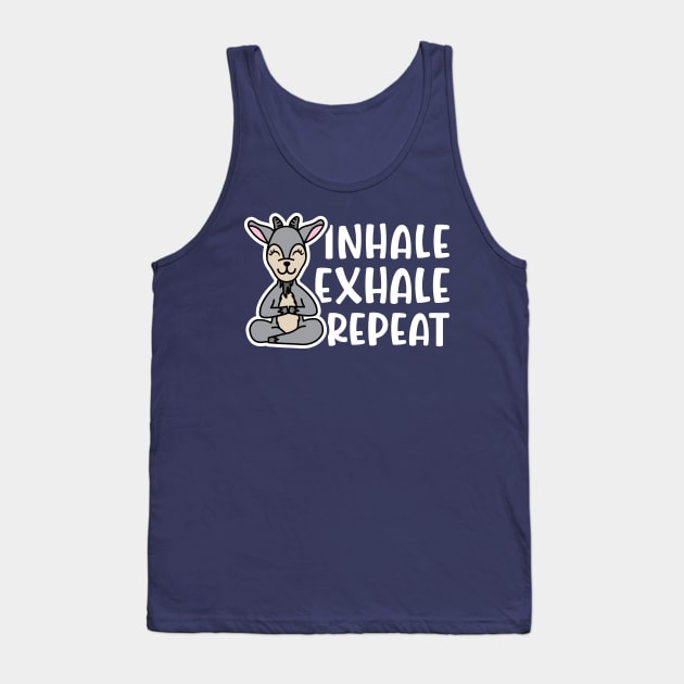 Inhale Exhale Repeat Gas Goat Yoga Fitness Funny Tank Top by GlimmerDesigns